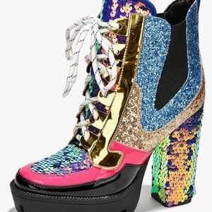 Cape Robbin Sequin Ankle Boots. NIB. Size 11